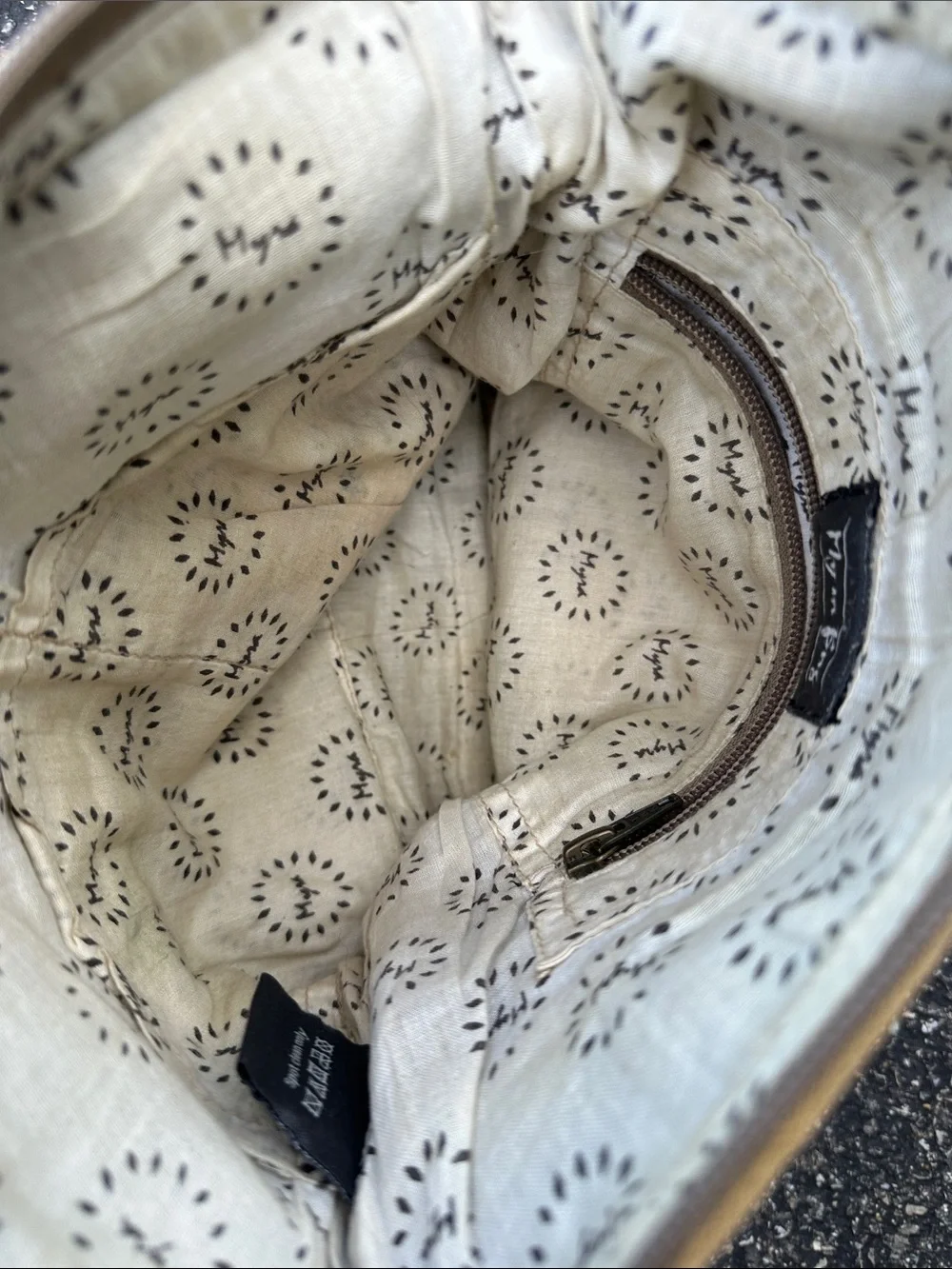 Myra Bag Tan & Cream Crossbody with Tribal Weave and Haircalf Accents